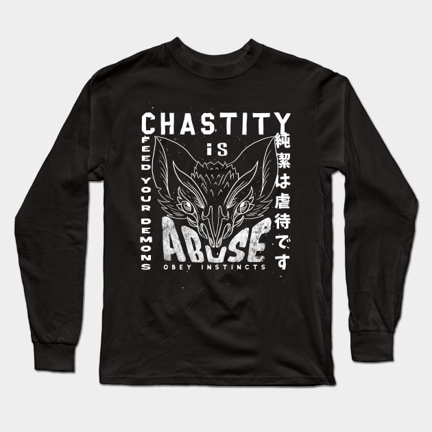 Chastity Is Abuse Long Sleeve T-Shirt by Krobilad